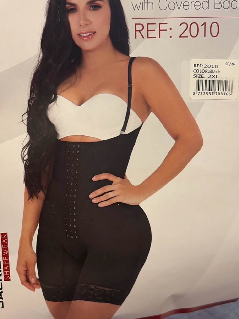 High-Waist Black Shapewear Shorts with Front Hook Closure